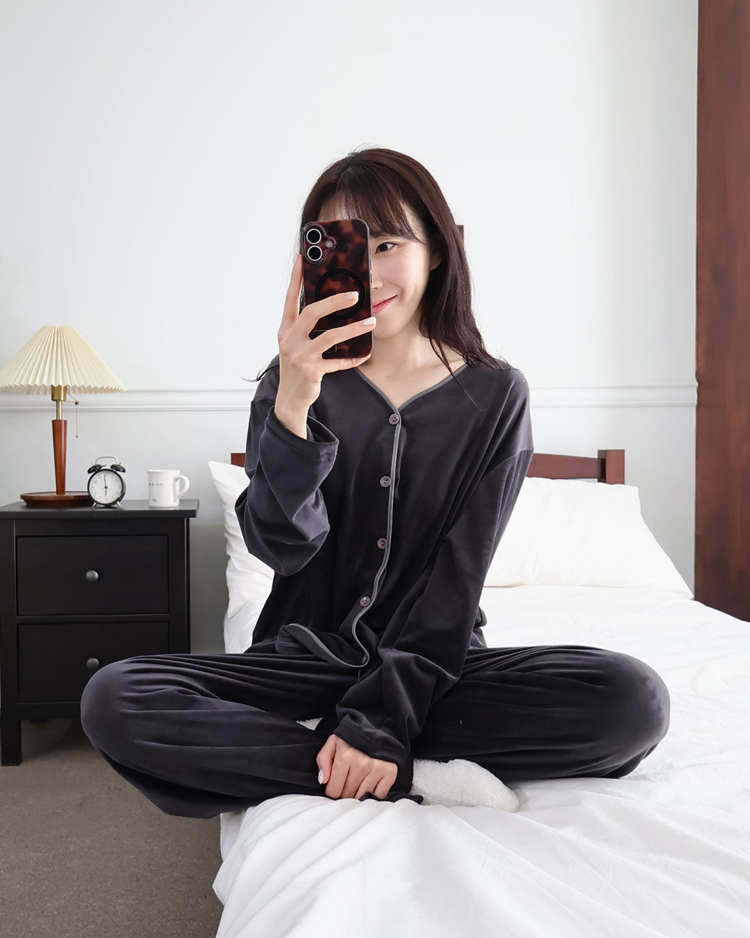 【ベルベット表起毛】ユニセックス パジャマセット