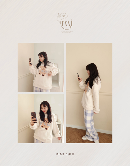 【起毛】ふわふわくまさんパジャマセット