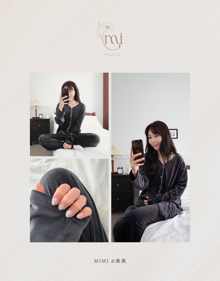 【ベルベット表起毛】ユニセックス パジャマセット