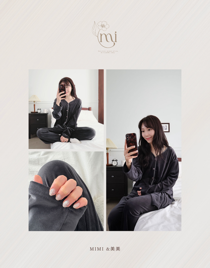 【ベルベット表起毛】ユニセックス パジャマセット