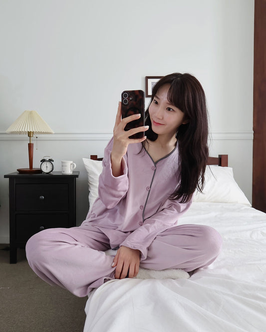 【ベルベット表起毛】ユニセックス パジャマセット