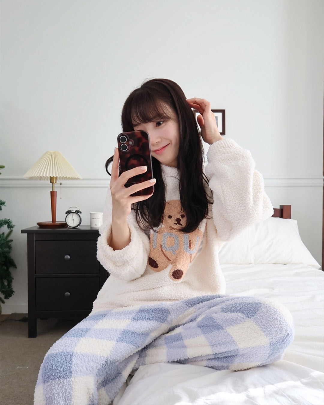 【起毛】ふわふわくまさんパジャマセット