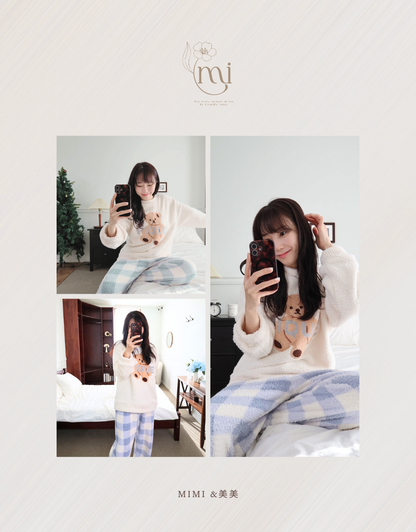 【起毛】ふわふわくまさんパジャマセット