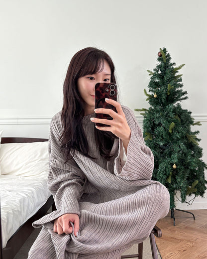 【表起毛】チュロス ルームワンピース（ロング）