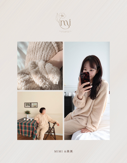 【起毛】もこもこテディベアパジャマセット