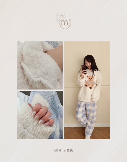 【起毛】ふわふわくまさんパジャマセット