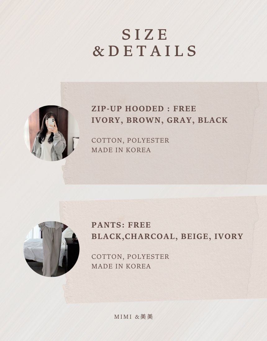 【起毛】コージー フルジップパーカー 上下セット（セットアップ）