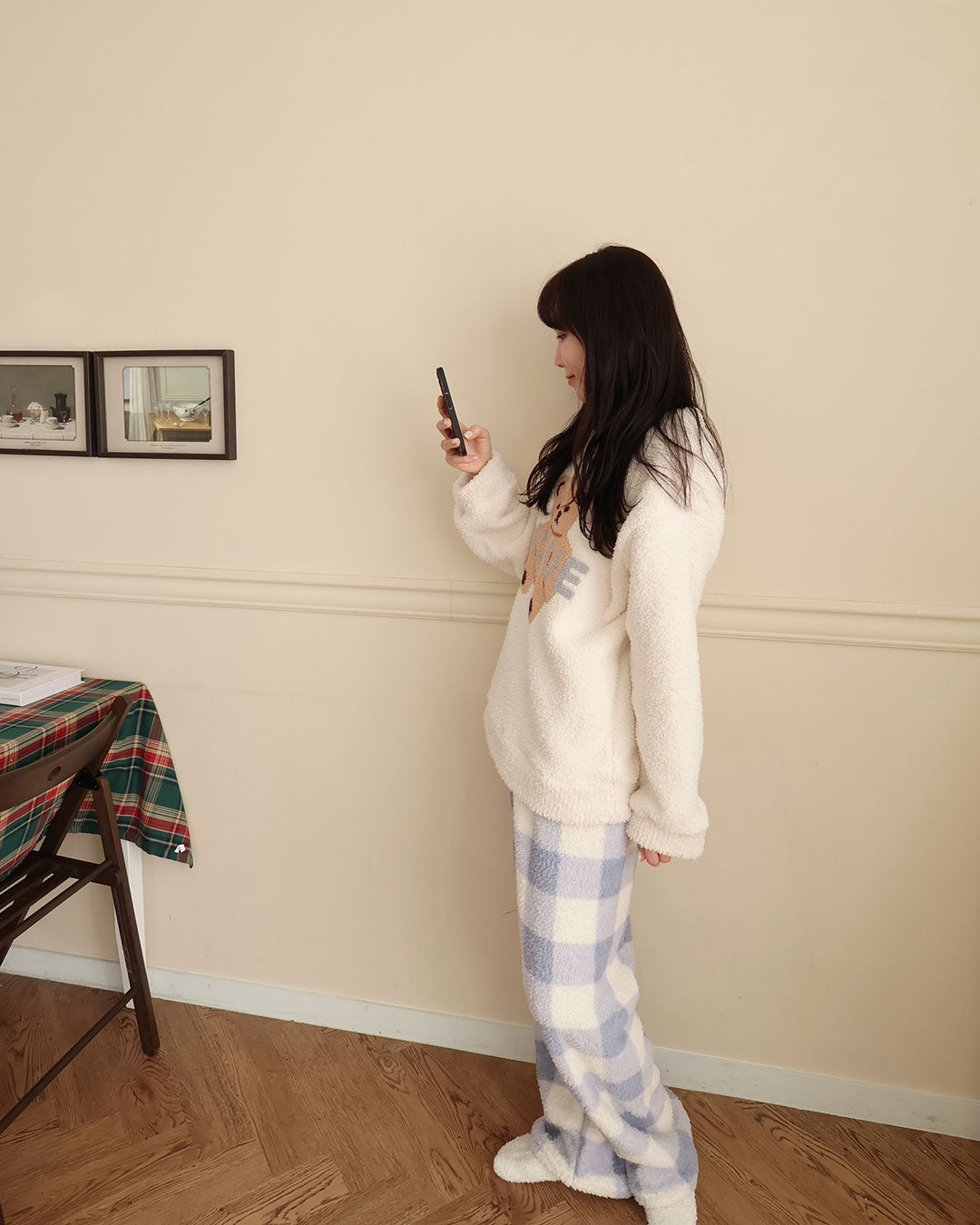 【起毛】ふわふわくまさんパジャマセット