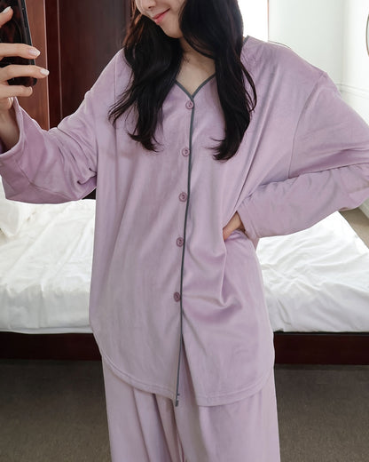 【ベルベット表起毛】ユニセックス パジャマセット