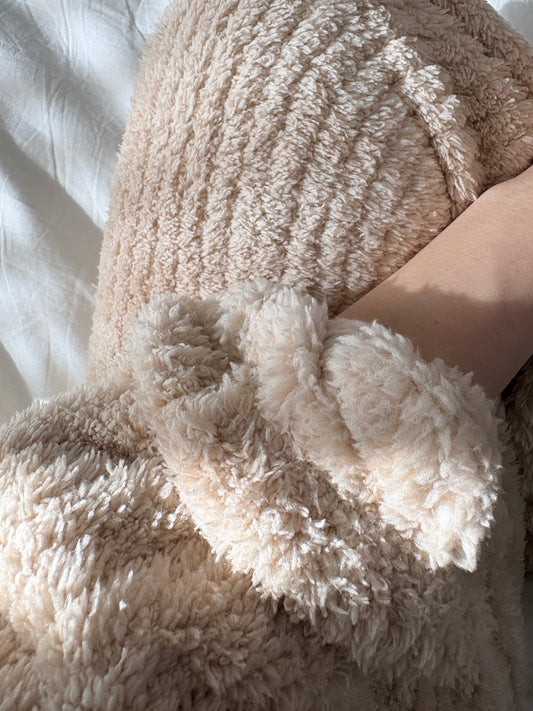 【起毛】もこもこテディベアパジャマセット