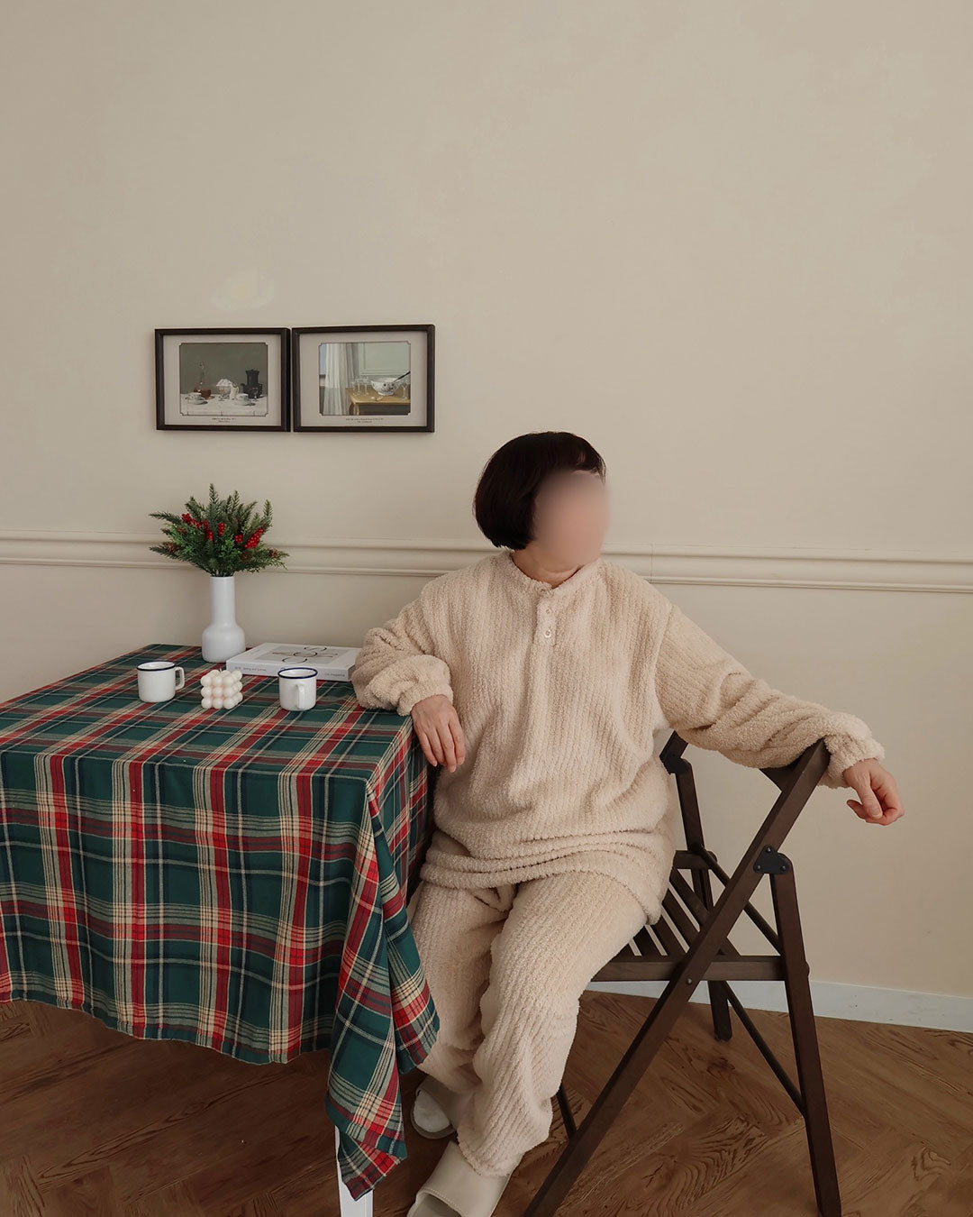 【起毛】もこもこテディベアパジャマセット